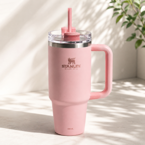 ماگ نی دار استنلی مدل FLOWSTATE TUMBLER حجم 600 میل رنگ صورتی